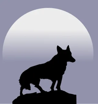 Wolf Moon Silhouette Stickdatei