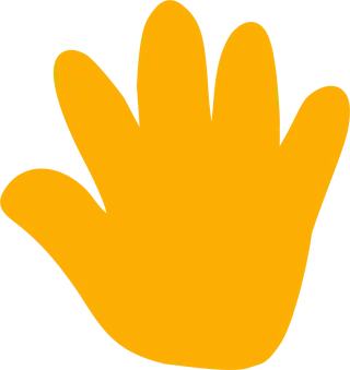 Hand Print Orange Stickdatei