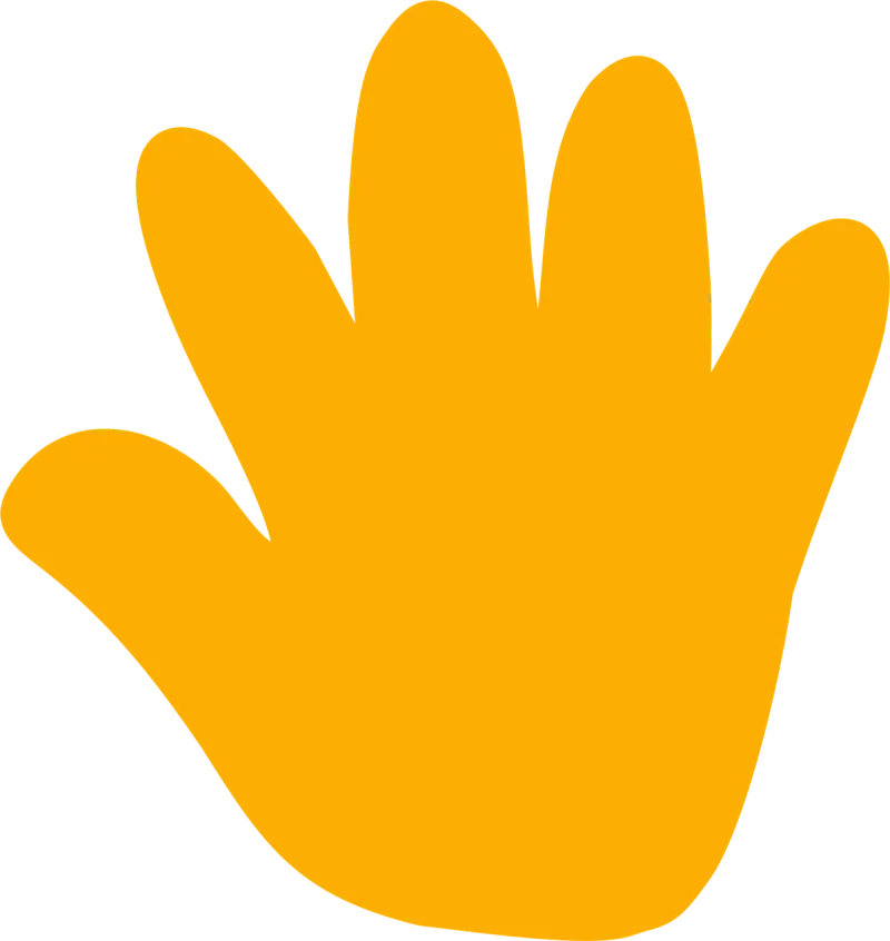 Hand Print Orange Stickdatei – Natur