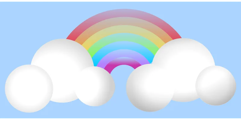 Rainbow Clouds Sky Stickdatei – Kinder