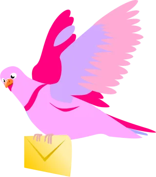 Carrier pigeon Letter Pink Stickdatei