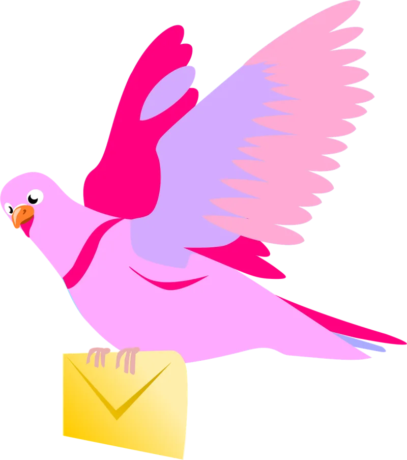 Carrier pigeon Letter Pink Stickdatei – Herzen & Liebe