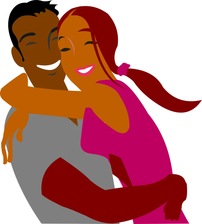 Couple Hugging Happy Stickdatei – Herzen & Liebe