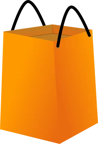 Shopping bag Orange Empty Stickdatei