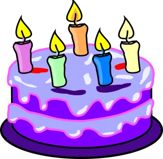 Cake Candles Purple Stickdatei