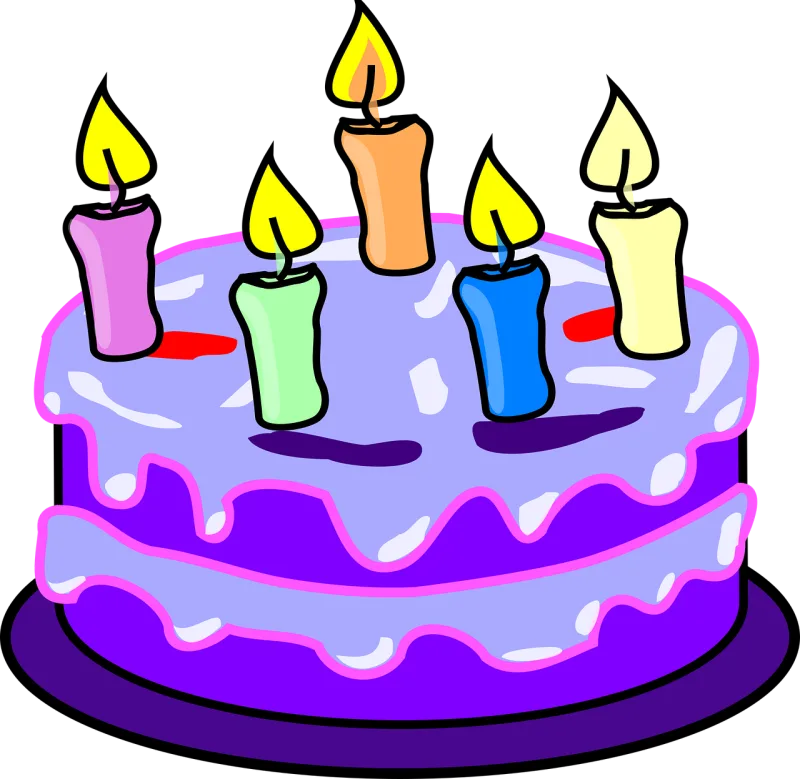 Cake Candles Purple Stickdatei – Essen & Trinken