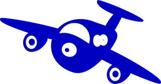 Plane Blue Front Stickdatei – Kinder