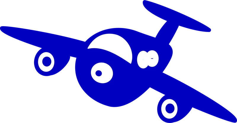 Plane Blue Front Stickdatei – Kinder