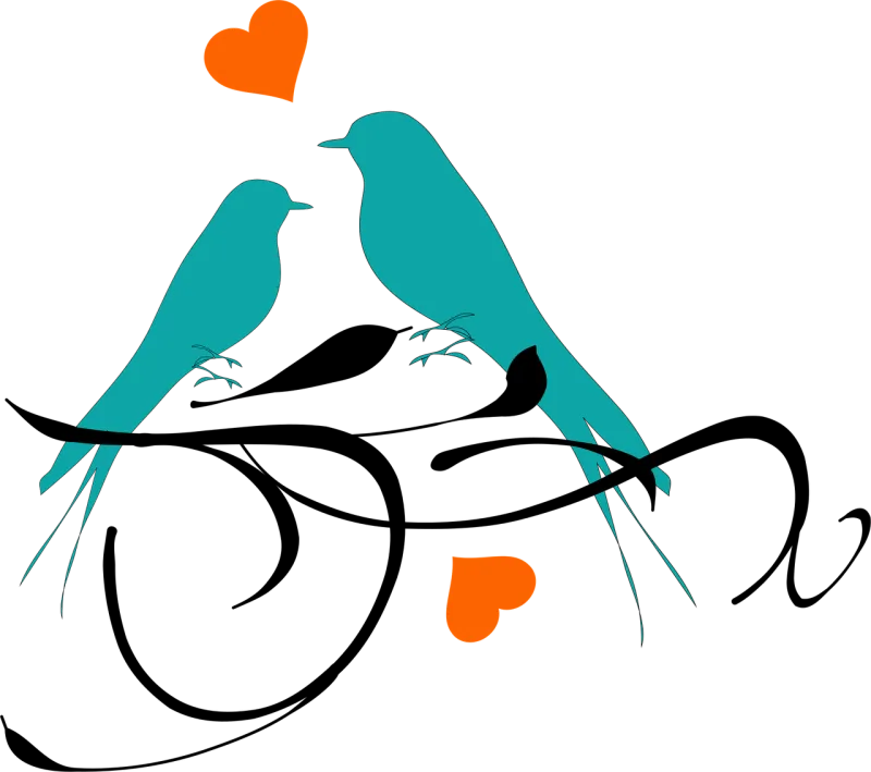 Birds Nature Perched Stickdatei – Herzen & Liebe