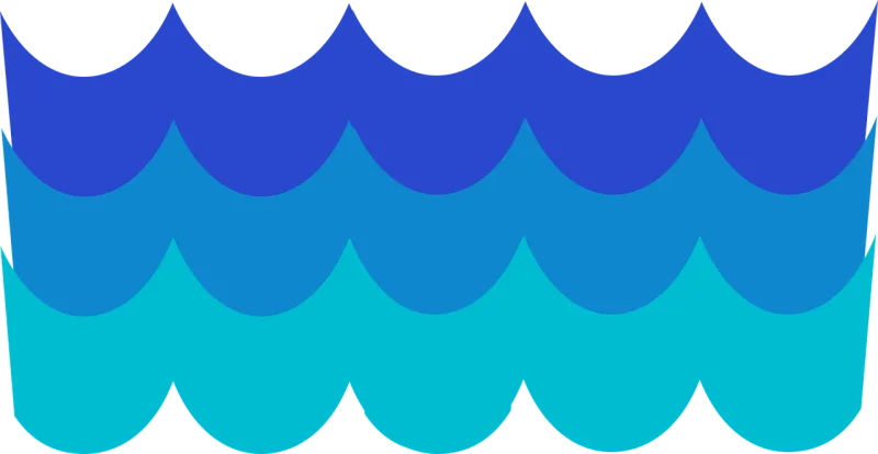 Waves Pattern Blue Stickdatei – Natur
