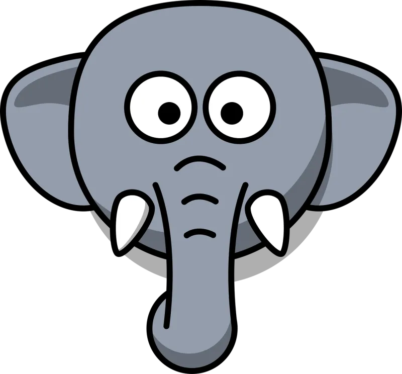 Elephant Head Cartoon Stickdatei – Tiere