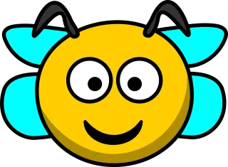 Bee Head Smile Stickdatei