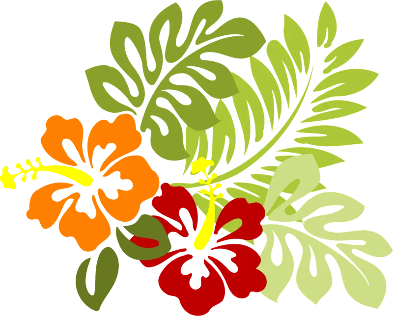 Flower Tropical Leaves Stickdatei – Blumen