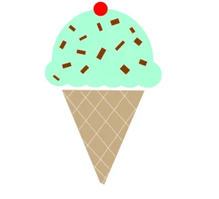 Ice cream Cone Mint Stickdatei