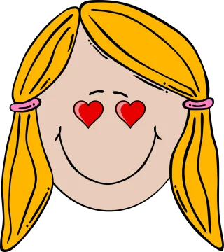 Girl In love Heart-shaped eyes Stickdatei
