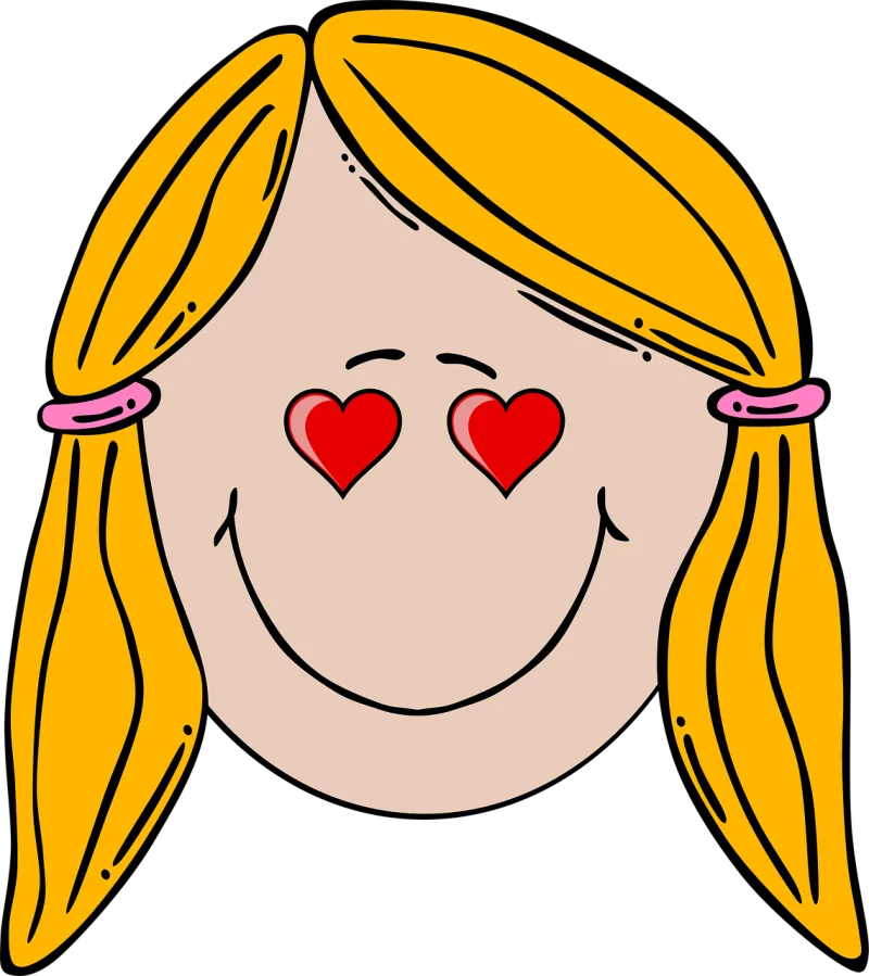 Girl In love Heart-shaped eyes Stickdatei – Herzen & Liebe