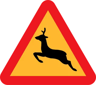 Deer crossing Warning deer crossing Caution deer crossing Stickdatei