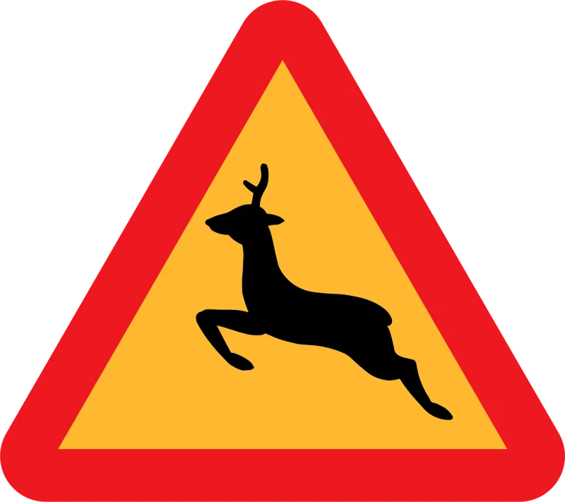 Deer crossing Warning deer crossing Caution deer crossing Stickdatei – Tiere