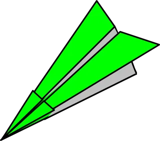 Paper plane Green Airplane Stickdatei