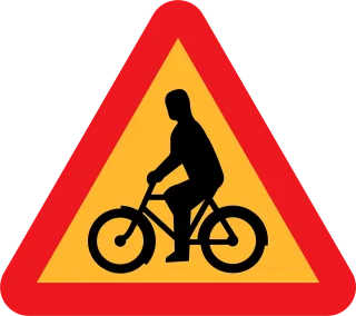Caution bicyclist Bicycle crossing Bike crossing Stickdatei