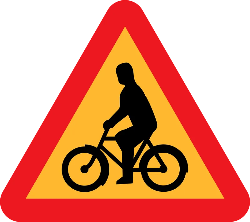Caution bicyclist Bicycle crossing Bike crossing Stickdatei – Sport
