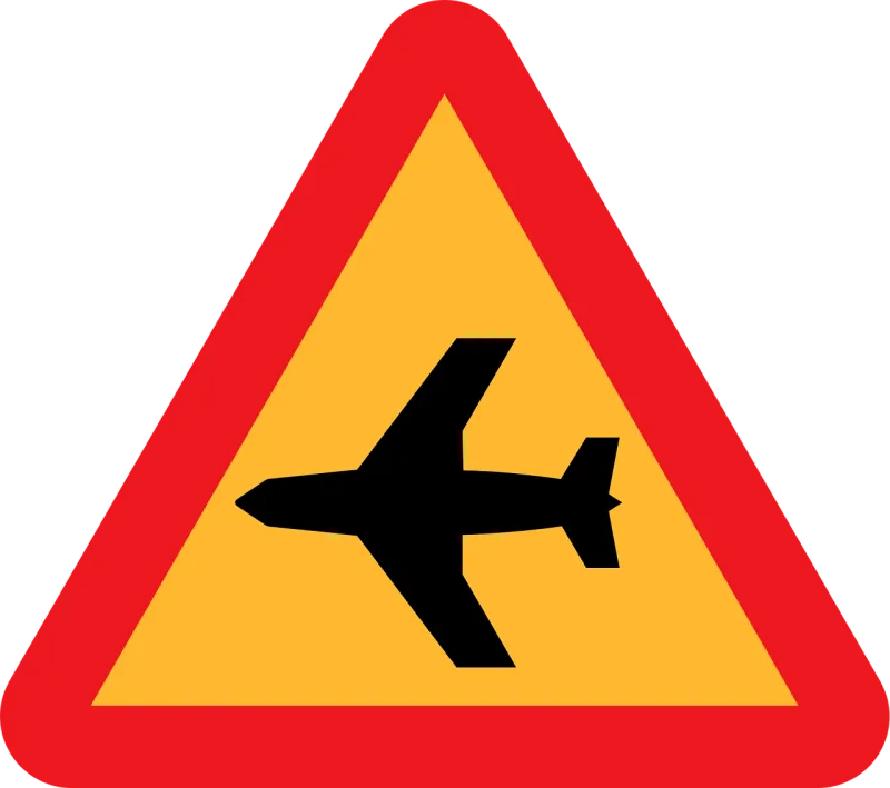 Low flying aircraft Sudden noise Roadsign Stickdatei – Kinder