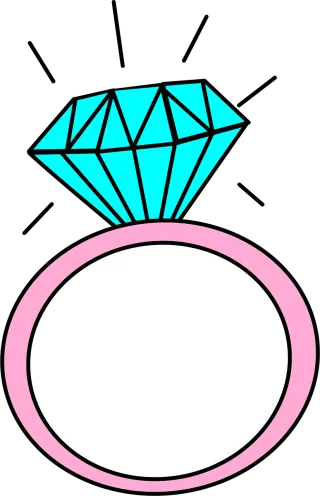 Ring Cartoon Diamond Stickdatei