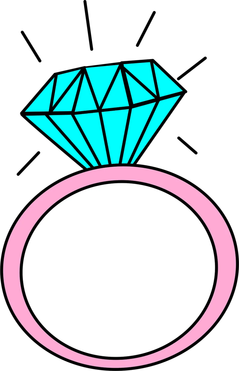 Ring Cartoon Diamond Stickdatei – Herzen & Liebe