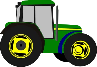 Tractor Cartoon Isolated Stickdatei