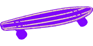 Skateboard Purple Isolated Stickdatei