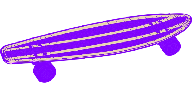 Skateboard Purple Isolated Stickdatei – Blumen
