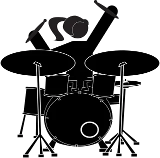 Girl Drummer Drum set Stickdatei