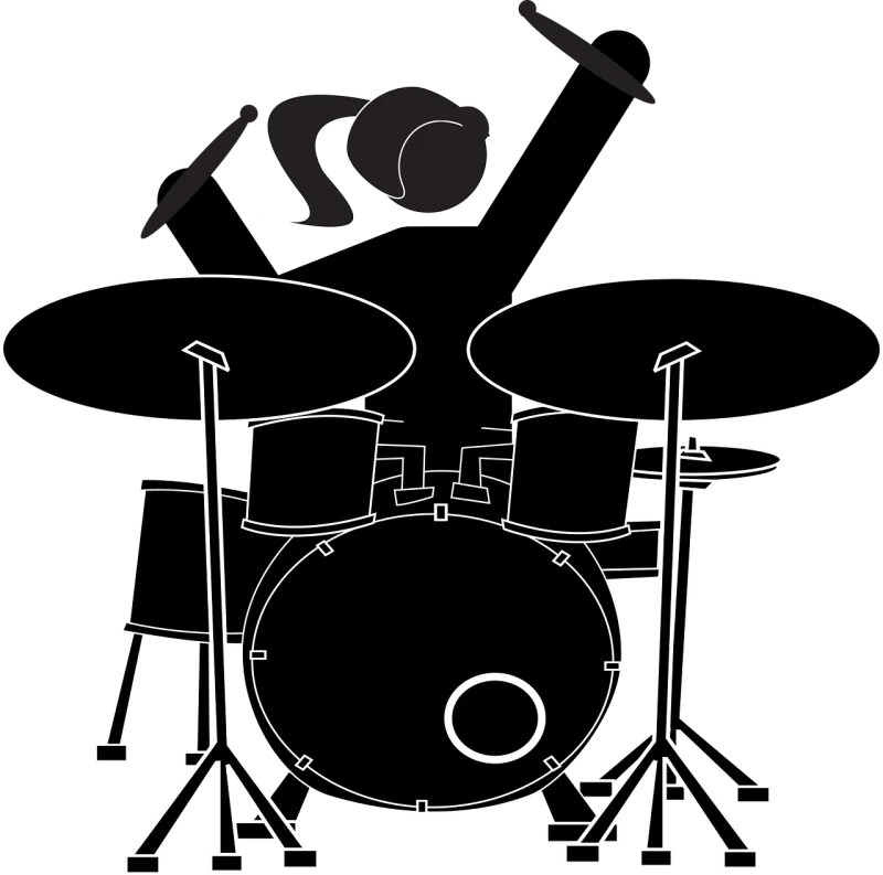 Girl Drummer Drum set Stickdatei – Musik