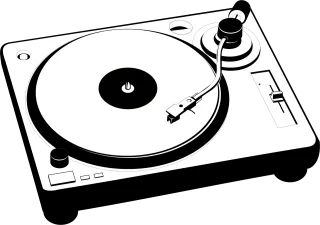 Turntable Black Entertainment Stickdatei