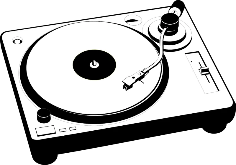 Turntable Black Entertainment Stickdatei – Musik