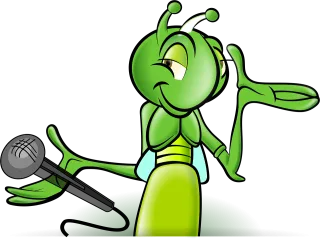 Cricket Microphone Cartoon Stickdatei