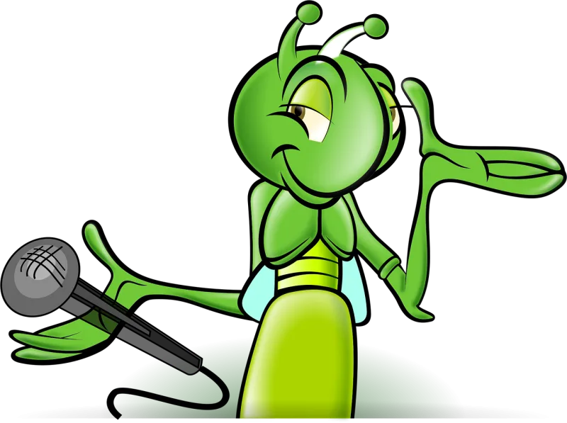 Cricket Microphone Cartoon Stickdatei – Musik