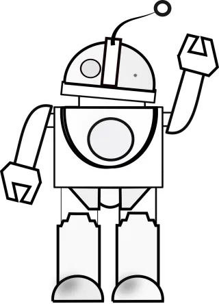 Robot Waving White Stickdatei – Kinder