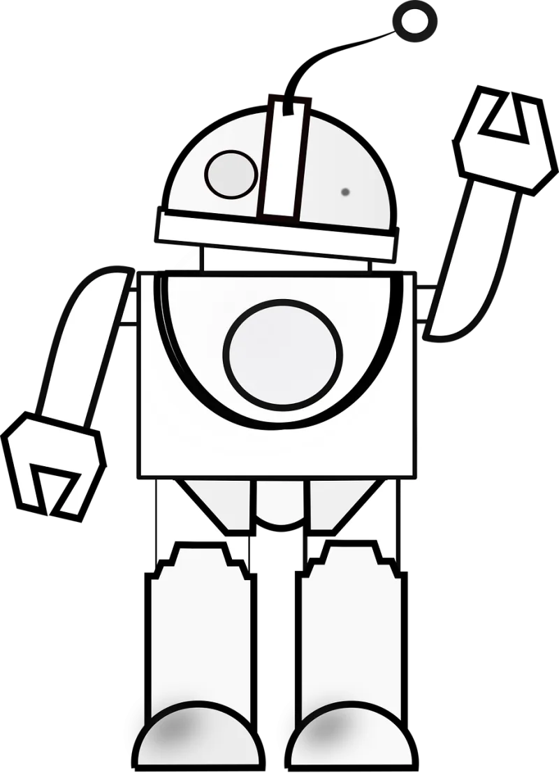 Robot Waving White Stickdatei – Kinder