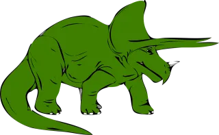 Dinosaur Green Triceratops Stickdatei