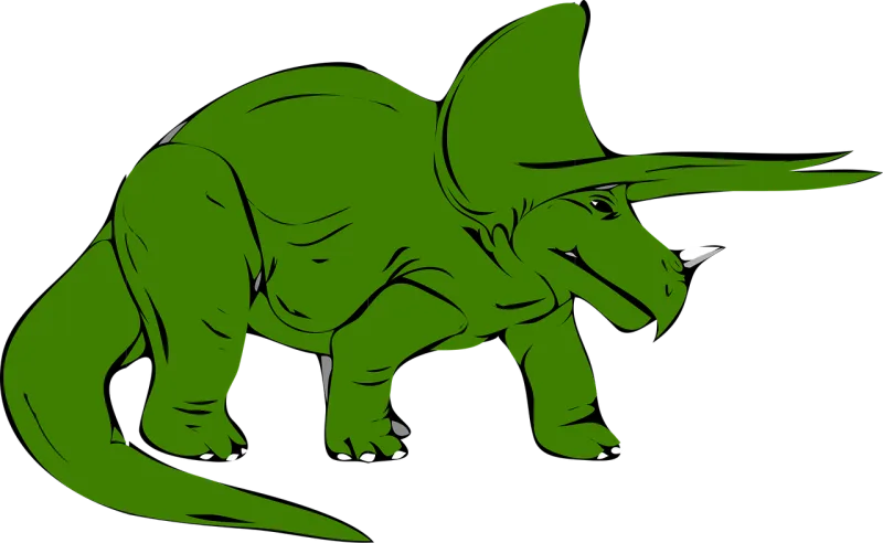 Dinosaur Green Triceratops Stickdatei – Kinder