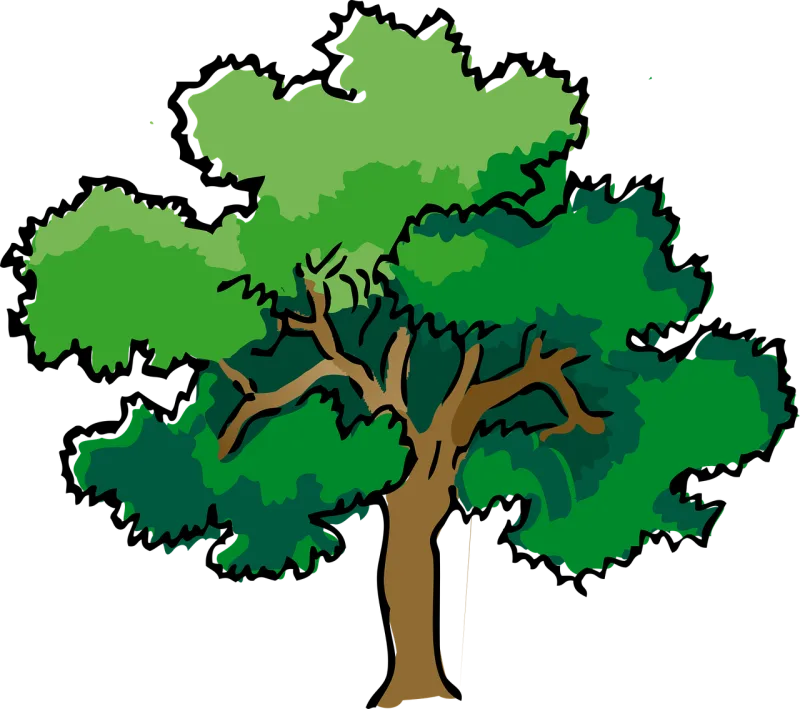 Oak Tree Summer Stickdatei – Natur