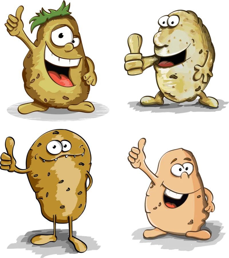 Potatoes Thumbs up Potato Stickdatei – Essen & Trinken