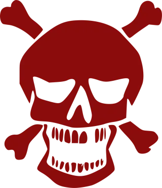 Skull Crossbones Red Stickdatei