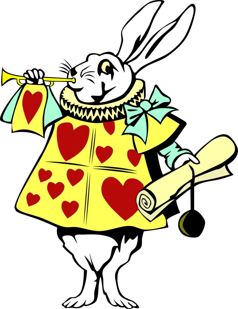 Alice in wonderland White rabbit Hearts Stickdatei – Musik