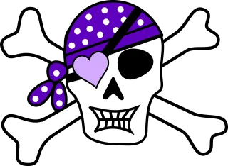 Pirate Skull Purple Stickdatei