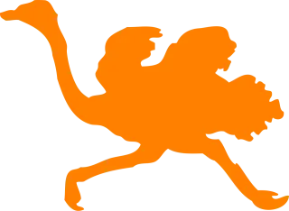 Ostrich Orange Large birds Stickdatei
