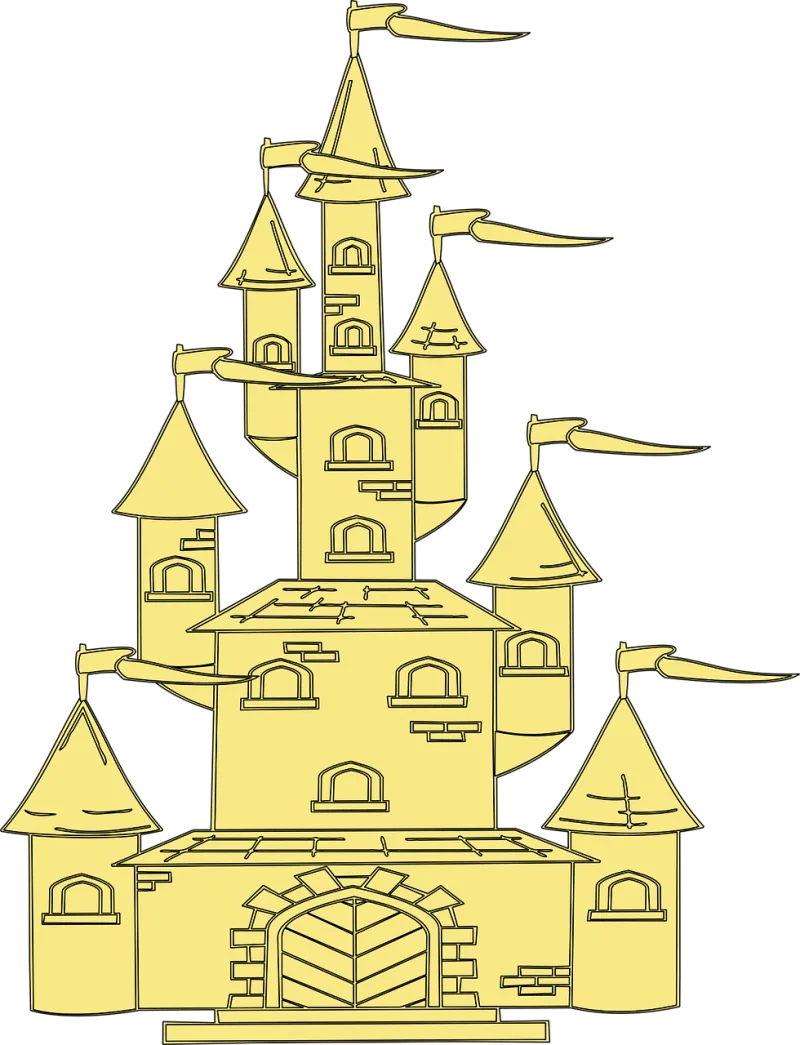 Castle Towers Flags Stickdatei – Kinder
