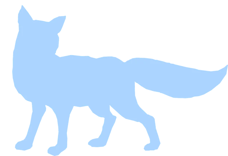 Fox Blue Silhouette Stickdatei – Tiere