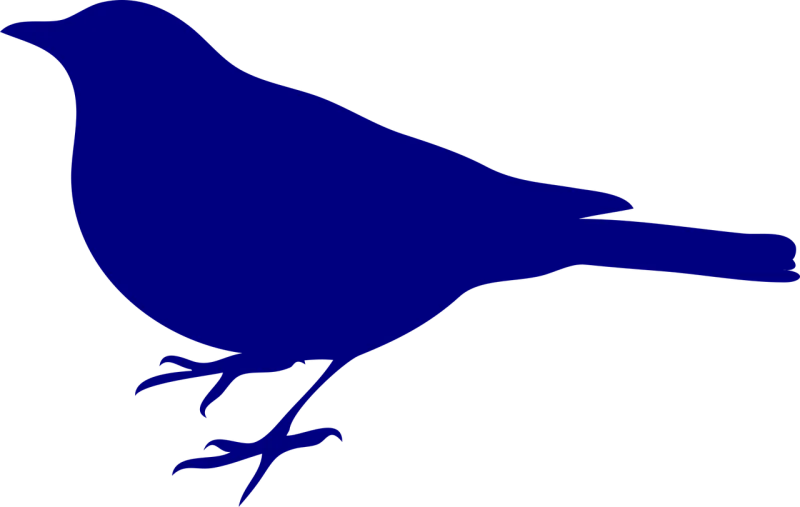 Bird Blue Silhouette Stickdatei – Natur